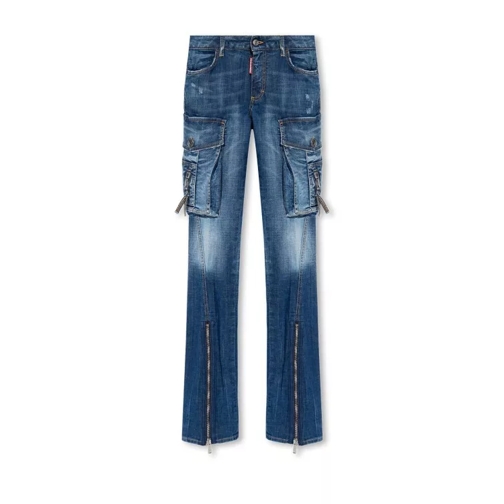 Dsquared2 Blue Denim Jeans With Cargo Pockets Blue Jeans