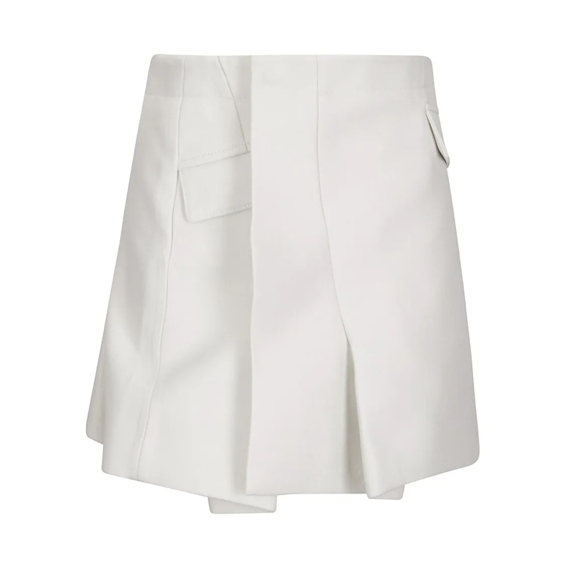 Sacai Minirock Short Wool Melton Skirt White