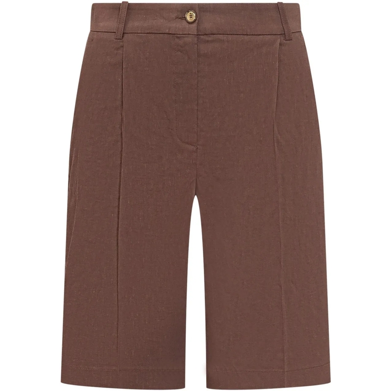 Pinko Shorts Bermuda Sartoriali con Bottone braun