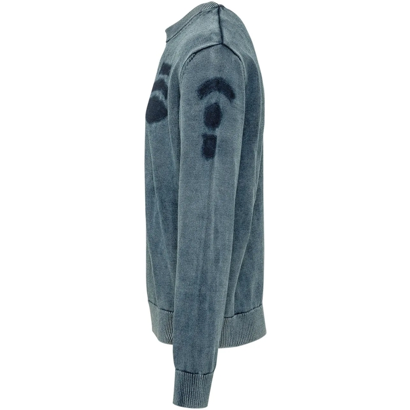 Diesel  Maglia Girocollo con Patch Grafica blau(Image 3)