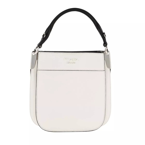 Prada Margit Leather Bag Small White/Black Crossbodytas