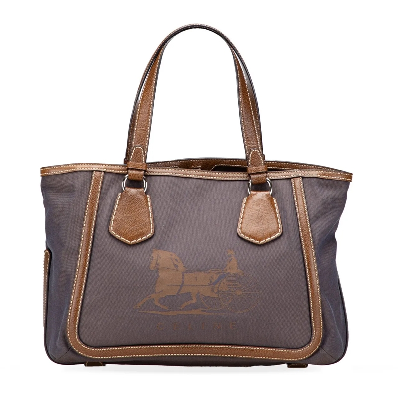 Celine Shopper Canvas Carriage Tote braun