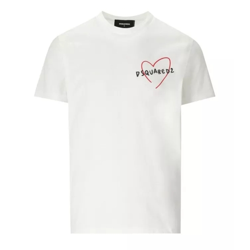 Dsquared2 Cool Fit Heart White T-Shirt White 