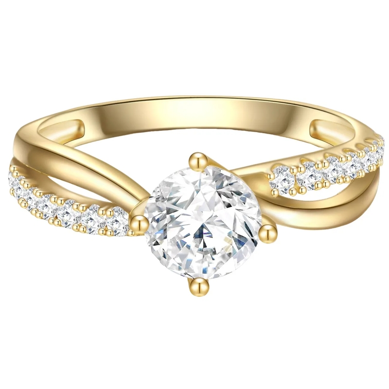 Trilani Ring Sterling Silber Ring Zirkonia gold
