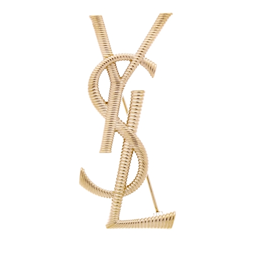 Saint Laurent Gold-Coloured Brooch Cassandre YSL Dore Pendant