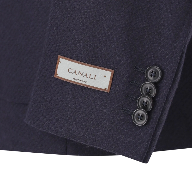 Canali Anzugjacke Sakko mit Kaschmir & Seide blau(Image 5)