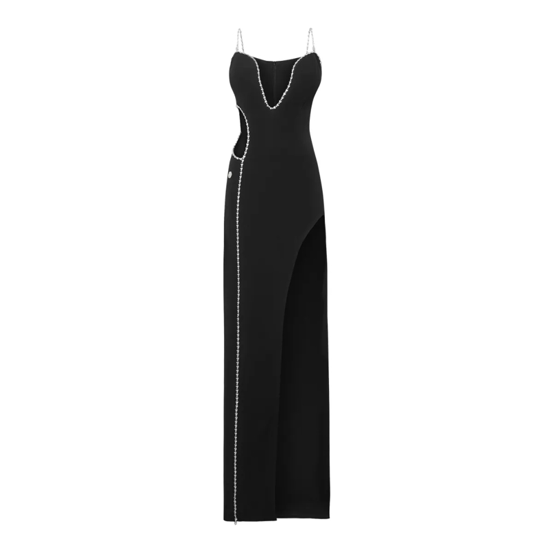 Philipp Plein Maxikleid Kleid Mit Schmucksteinen schwarz
