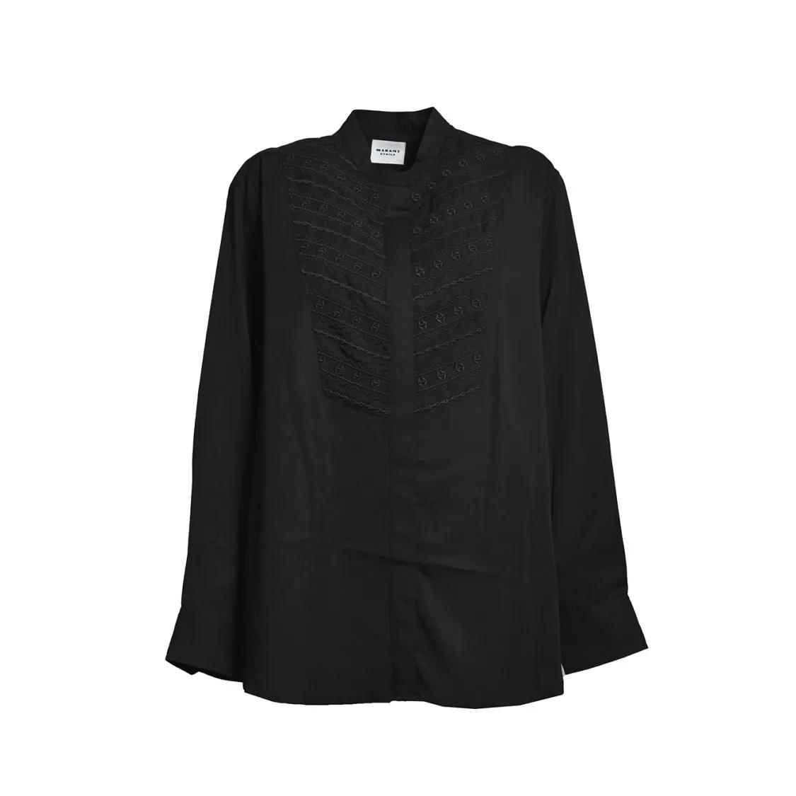 Thumbnail - Etoile Isabel Marant - Britten Blouse In Black Cotton With Embroidery - Größe 36 - schwarz
