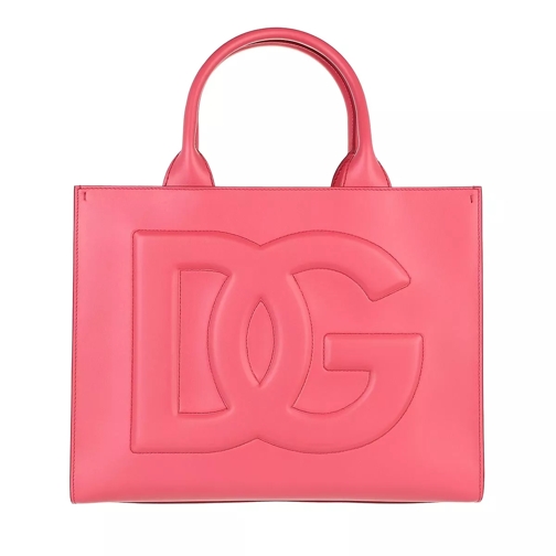 Dolce&Gabbana Small DG Daily Shopper Leather Fuchsia Tote