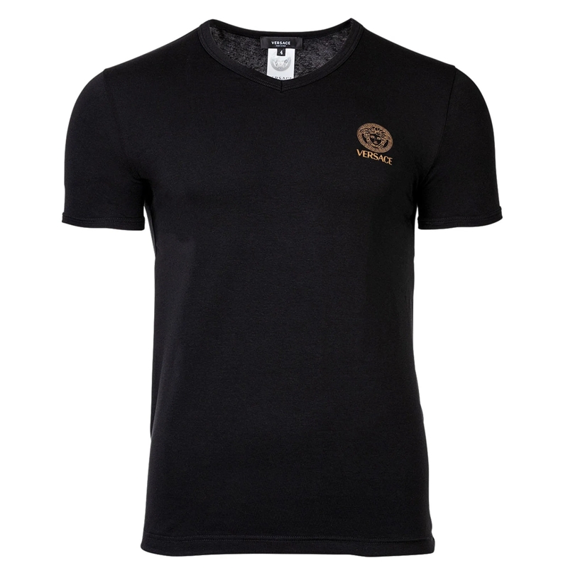 Versace Hemd T-SHIRT SHORT SLEEVES V NECK JERSEY TOPEKA BI-STRE schwarz