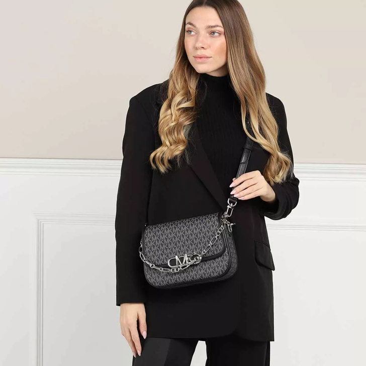 Parker Medium Leather Crossbody Bag - Black