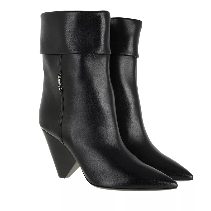 Saint Laurent Stiefel Niki Monogram Booties Smooth Leather Black
