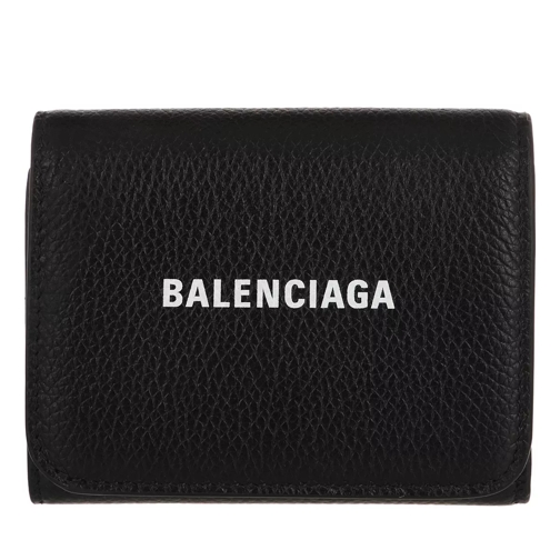 Balenciaga Cash Zip Mini Wallet Black/White Tri-Fold Portemonnaie