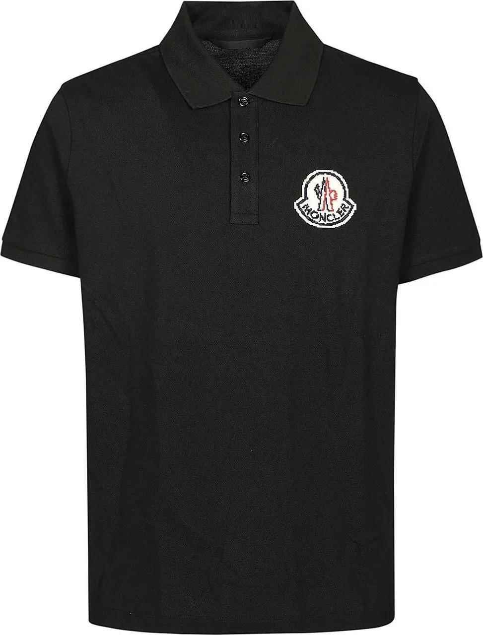 Black moncler polo shirt online