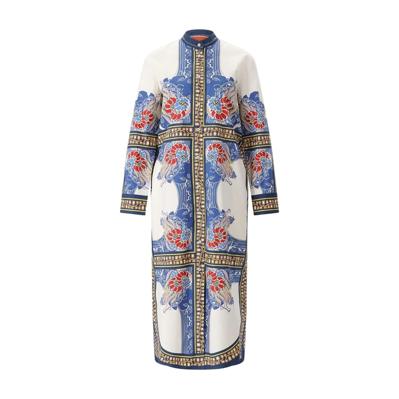 LaDoubleJ Maxi-jurk Midikleid aus Baumwolle mehrfarbig