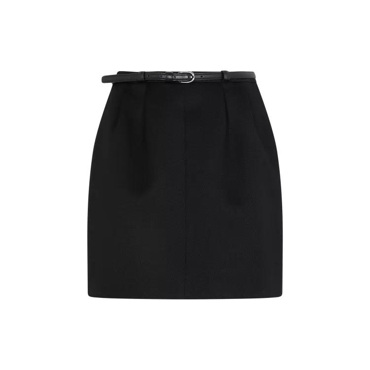 Saint Laurent - Black Wool Mni Skirt - Größe 34 - black