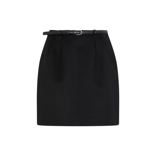 Saint Laurent Black Wool Mni Skirt Black 