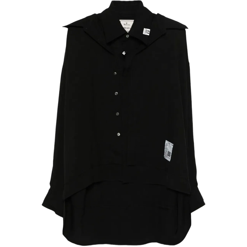 Maison Mihara Yasuhiro T-Shirt Double Layered Shirts Black schwarz