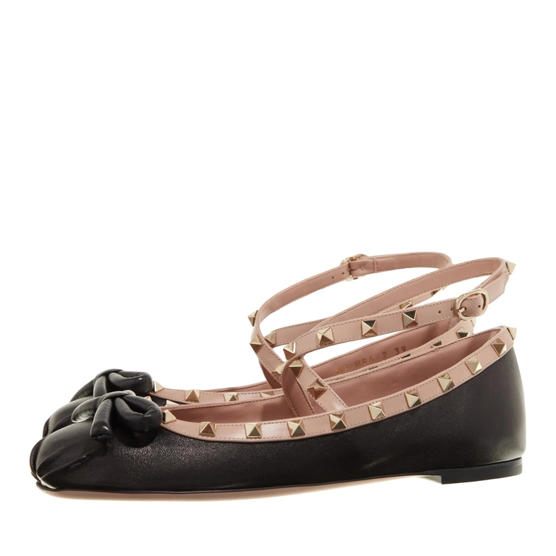 Valentino Garavani Ballerinas Ballerina Rockstud Nero / Rose