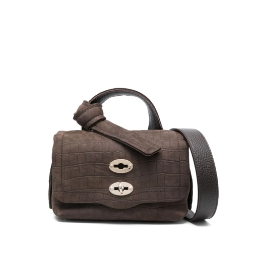 Zanellato Schoudertas Postina Jones Caiman Bag Brown