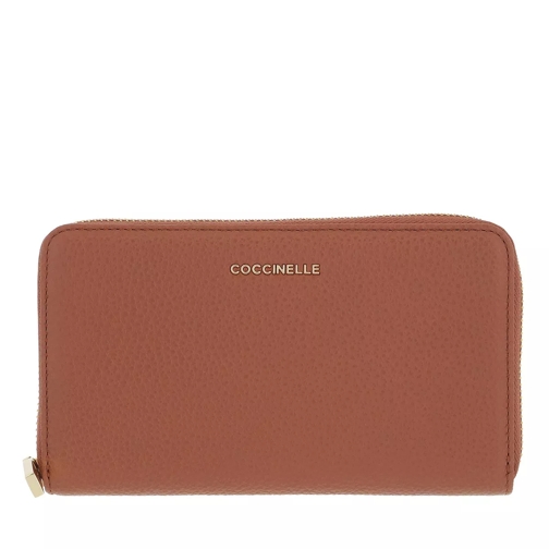 Coccinelle Metallic Soft Wallet Grainy Leather  Cinnamon Continental Wallet-plånbok