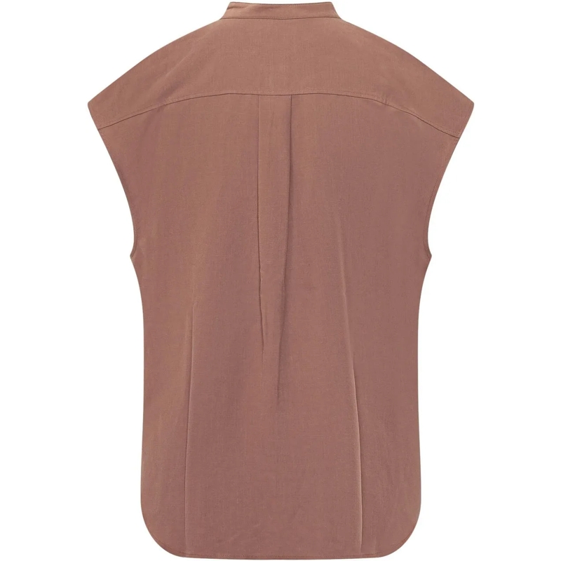 Calvin Klein Chemisier Camicia Senza Maniche con Bottoni taupe(Image 2)