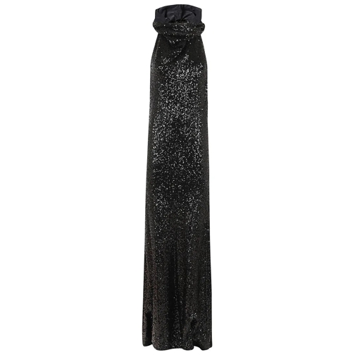 Pinko Abendkleider Halterneck Sequin Dress Black