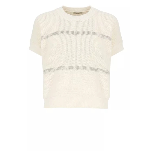 Peserico Ivory Cotton Jumper White 