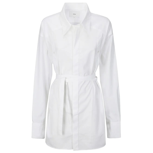 Setchu Blouses Cotton Shirt With Belt And Cutouts White