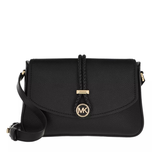 MICHAEL Michael Kors Medium Flap Handbag Leather Black Crossbody Bag
