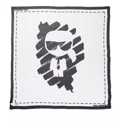 Karl Lagerfeld K/Ikonik Graffiti Scarf A998 Blck/Wht Tunn sjal