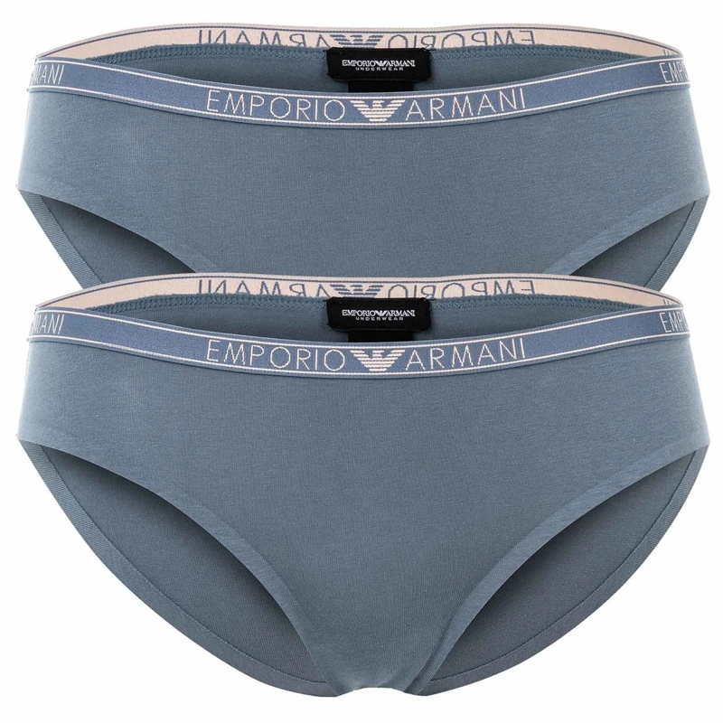 Emporio Armani  Essential Studs Logo 2er Pack blau