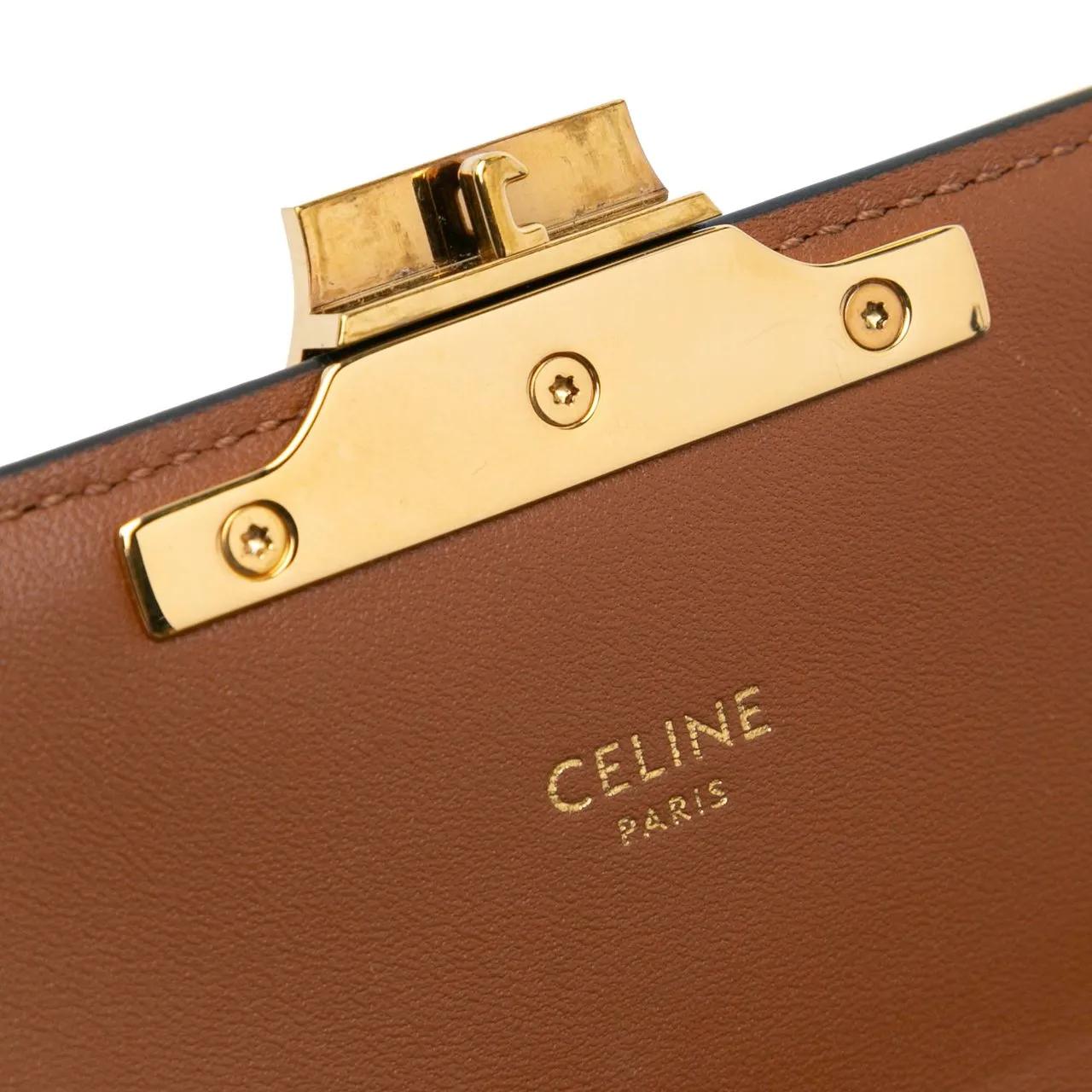 Celine Hobo bags 2022 Triomphe Coated Canvas Claude Shoulder Bag in bruin