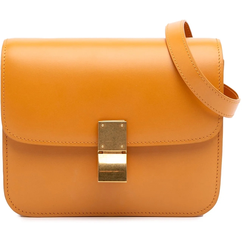 Celine Schultertasche Teen Calfskin Classic Box orange