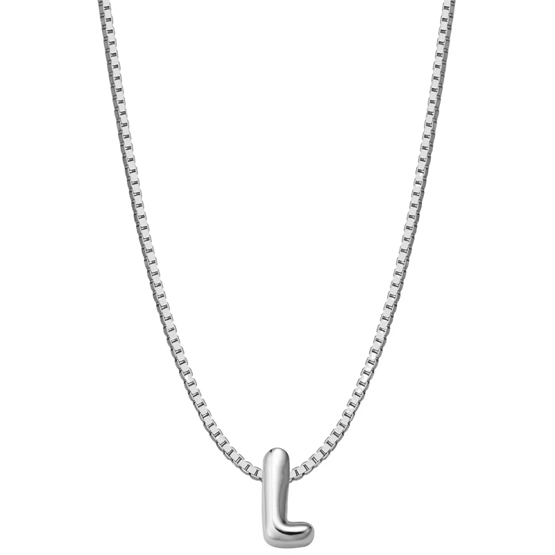 Glanzstücke München Mittellange Halskette Sterling Silber Halskette Buchstabe L silber