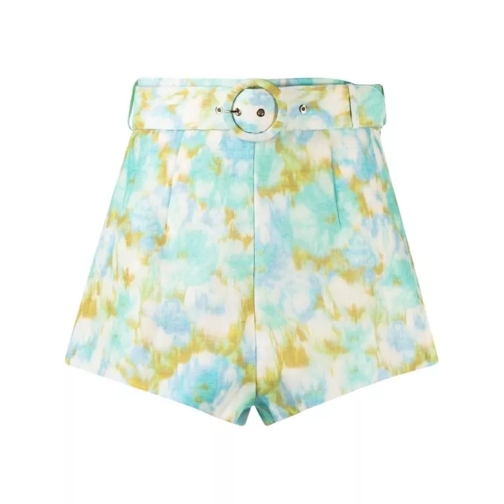 Zimmermann Printed Belted Shorts Green 