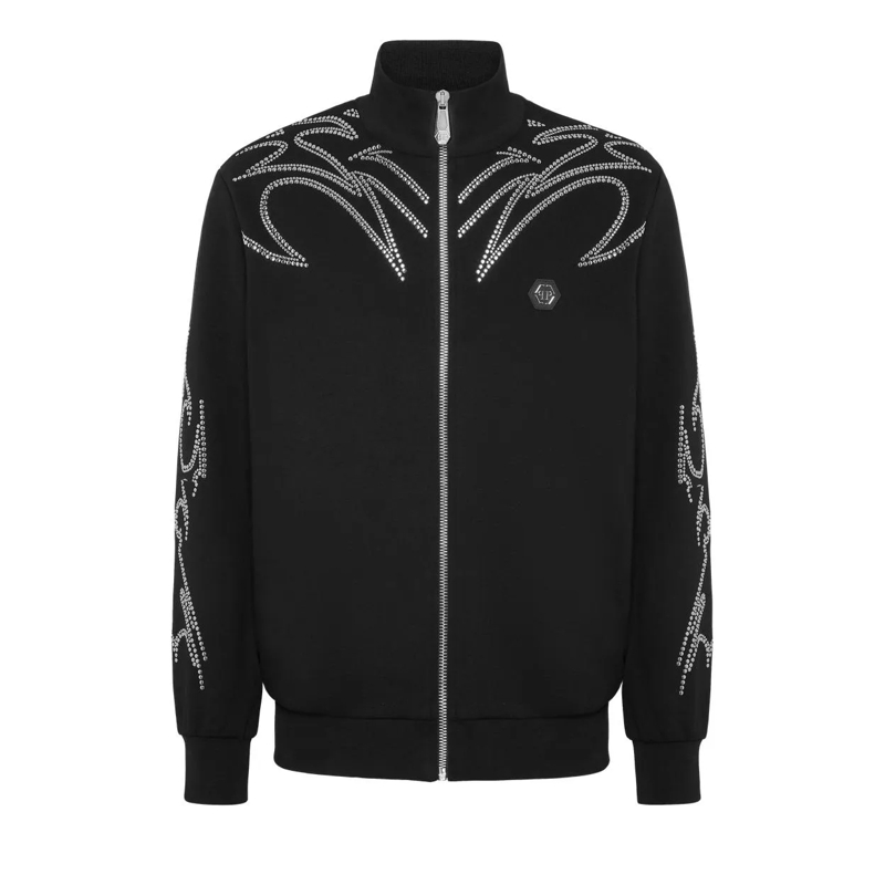 Philipp Plein Daunenjacke Jogging Jacket Stud-Embellished schwarz