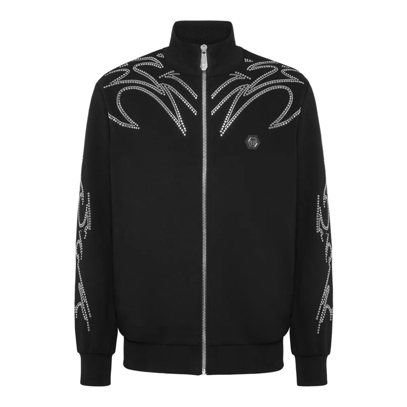 Philipp Plein Daunenjacke Jogging Jacket Stud-Embellished schwarz