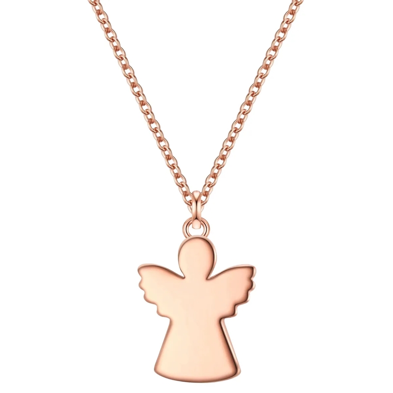 Glanzstücke München Mittellange Halskette Sterling Silber Halskette Engel rosegold