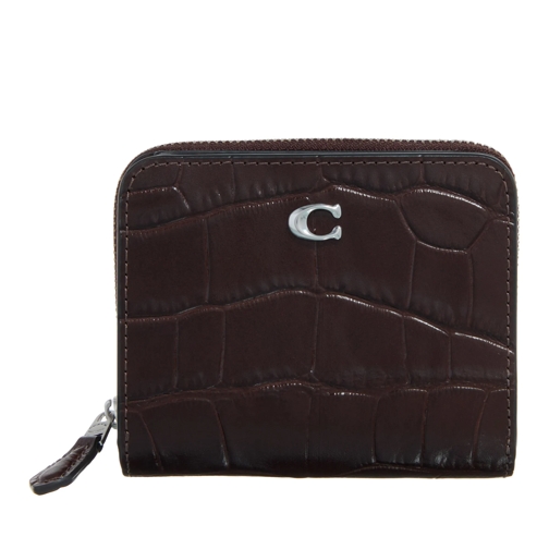 Coach Zip-Around Wallet Embossed Croc Billfold Wallet lh/maple