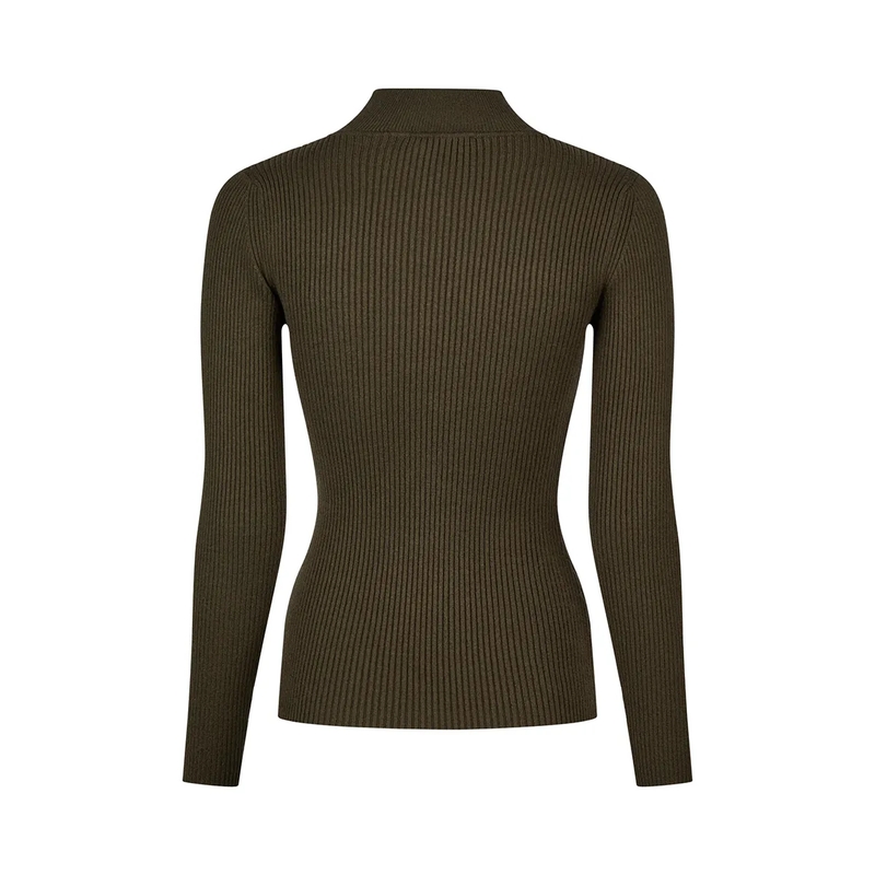 Marc Aurel Rollkragenpullover Turtle-Pullover aus Sparkling Rippe grün(Image 5)