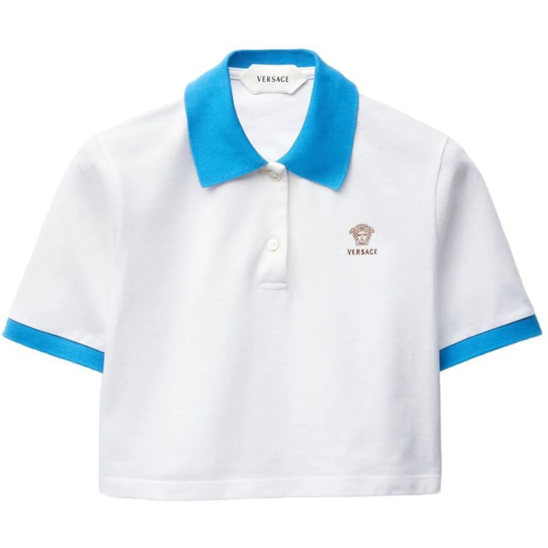 Versace Poloshirt T-Shirts And Polos White Azure Blue weiß