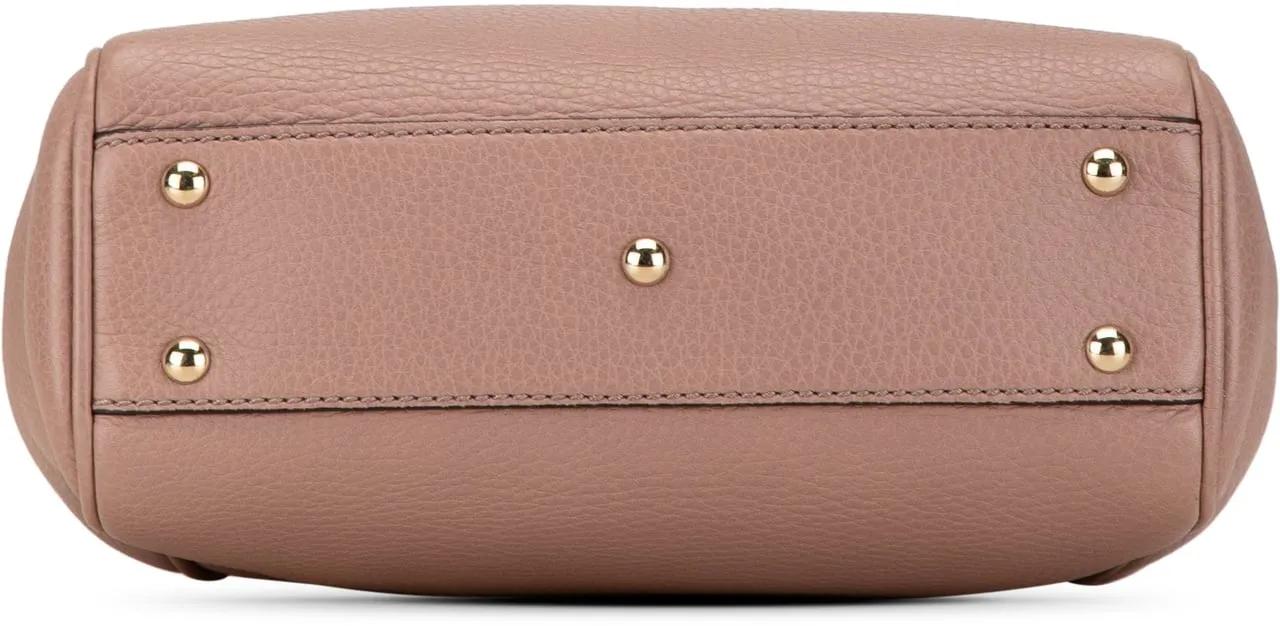 Gucci Shoppers 2000-2015 Mini Calfskin Bamboo Shopper Satchel in poeder roze