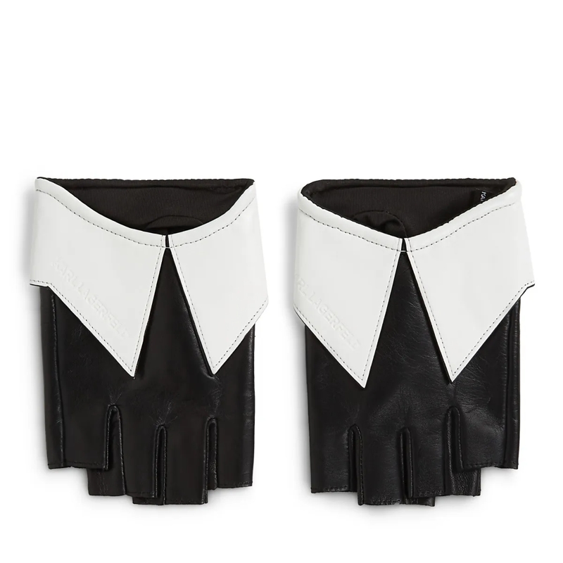 Karl Lagerfeld Handschuhe Fingerlose Handschuhe mit Kragendetail schwarz