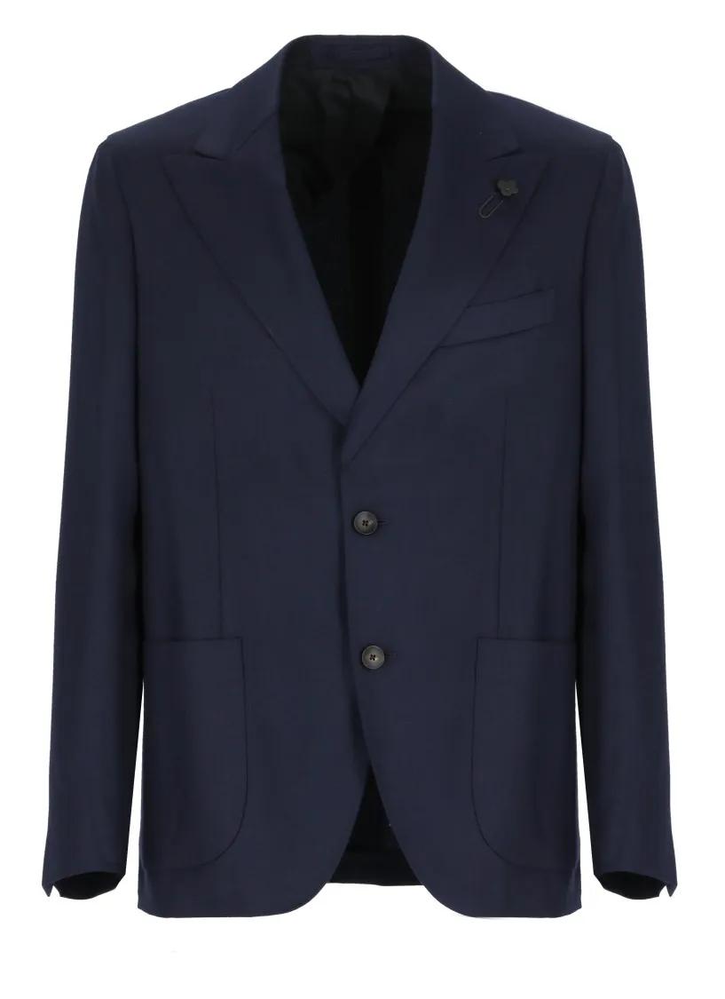 Lardini - Blue Wool Blend Jacket - Größe 50 - blau