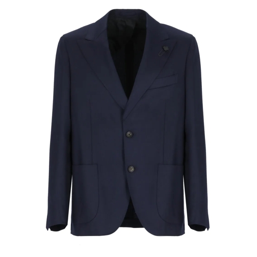 Lardini Blue Wool Blend Jacket Blue Blazer