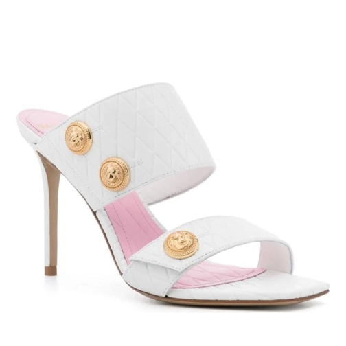 Balmain Talon haut Sandals White weiß