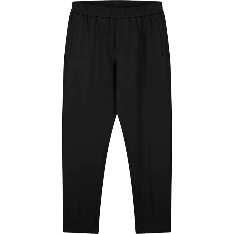 ØLÅF  Hussein Broeken Tailored Slim Elasticated Pant schwarz