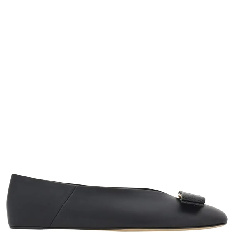 Salvatore Ferragamo Ballerines Vanna Leather Ballerina Flats Black