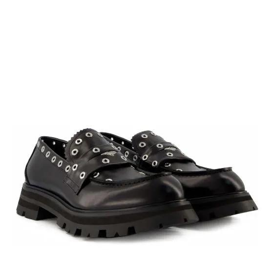 Alexander McQueen Loafers & Ballerinas - Wander Ankle Boots  - Black/White - Leather - Gr. 41 (EU) - in Schwarz - für Damen